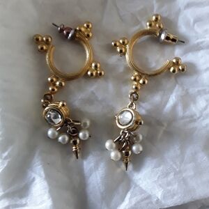 3/$10 Elegant Goldtone  and Faux  Pearl Drop Earrings